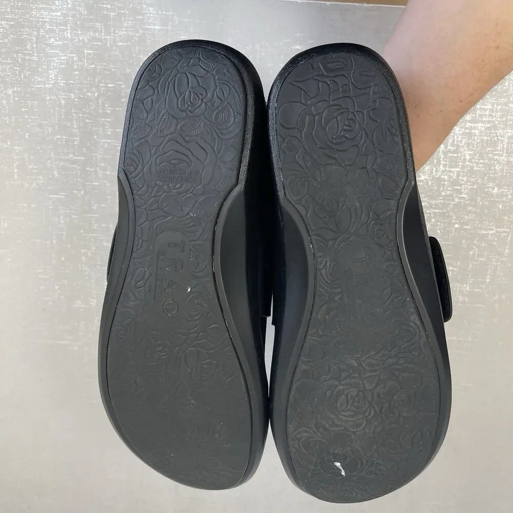 Traq By Alegria‎ Qwik Black Out Walking Shoes Black 41 / 10 Slip On Lightweight